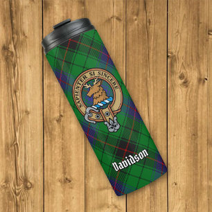 Garrafa Térmica Clan Davidson Crest sobre Tartan