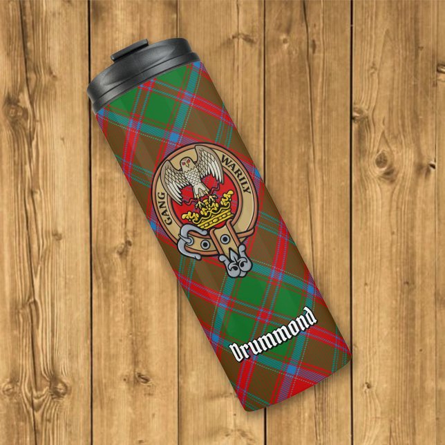 Garrafa Térmica Clan Drummond Crest sobre Tartan (Criador carregado)