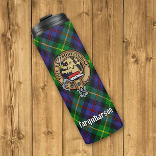 Garrafa Térmica Clan Farquharson Crest sobre Tartan