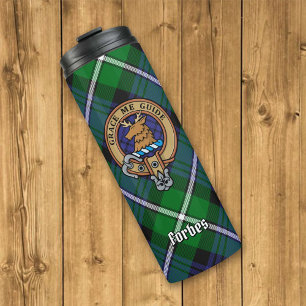 Garrafa Térmica Clan Forbes Crest sobre Tartan