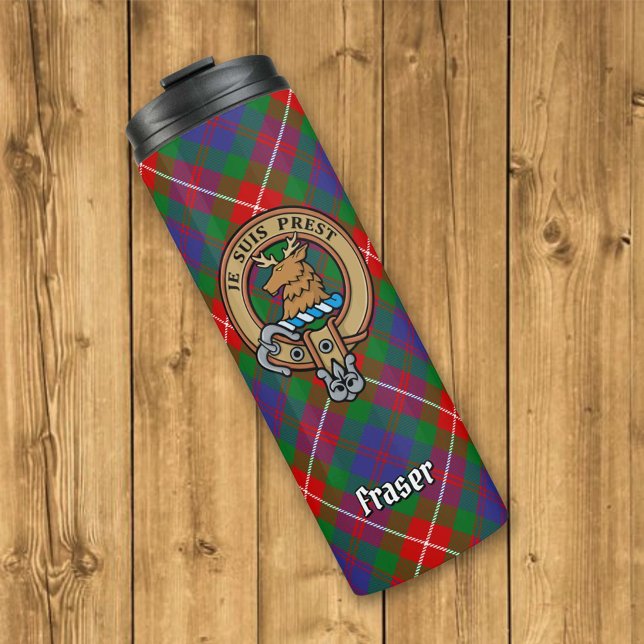 Garrafa Térmica Clan Fraser do Lovat Crest sobre Tartan (Criador carregado)