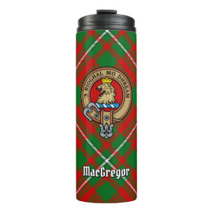 Garrafa Térmica Clan Gregor Crest sobre Tartan