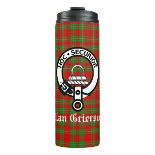 Garrafa Térmica Clan Grierson Crest Crachá e Tartan