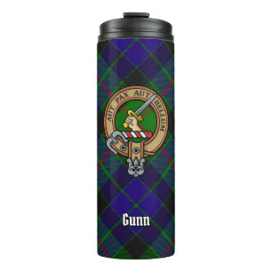 Garrafa Térmica Clan Gunn Crest sobre Tartan