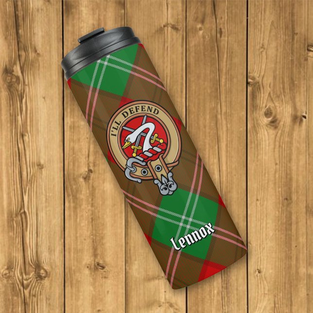 Garrafa Térmica Clan Lennox Crest sobre Tartan (Criador carregado)