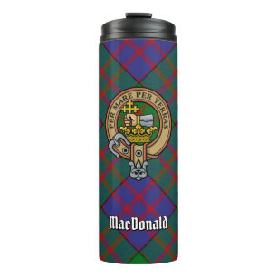 Garrafa Térmica Clan MacDonald Crest sobre Tartan