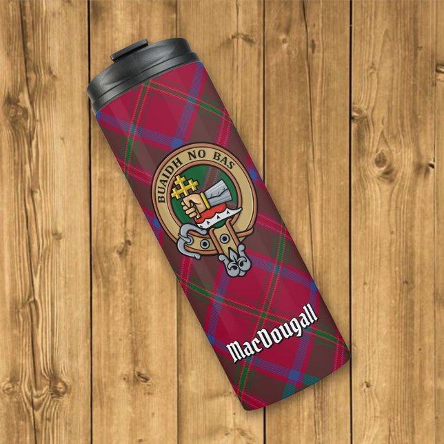Garrafa Térmica Clan MacDougall Crest sobre Tartan (Criador carregado)