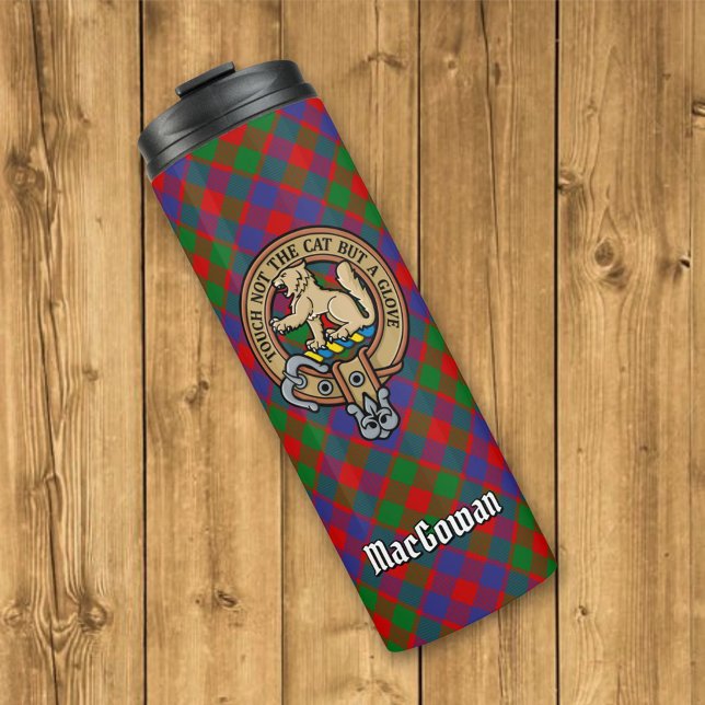 Garrafa Térmica Clan MacGowan Crest sobre Tartan (Criador carregado)