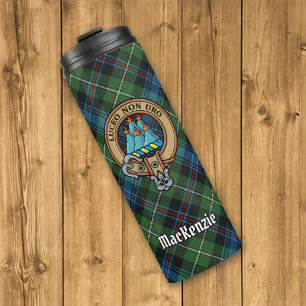 Garrafa Térmica Clan MacKenzie Crest sobre Tartan