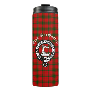 Garrafa Térmica Clan MacQuarrie Tartan e Crest