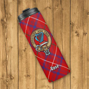 Garrafa Térmica Clan Rosa Crest sobre Tartan