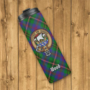 Garrafa Térmica Clan Wood Crest sobre Tartan