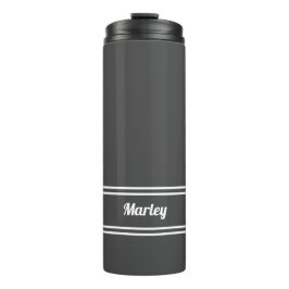 Garrafa Térmica Clássico Moderno Minimalista Nome Bonito Cinza Mas