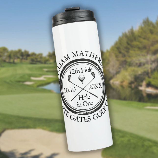 Garrafa Térmica Clássico Taco de Golfe Personalizado (Hole in One Classic Personalized Golf Thermal Tumbler)