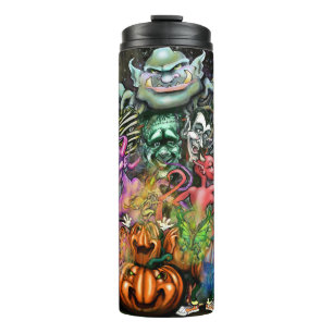 Garrafa Térmica Cling da janela do Halloween