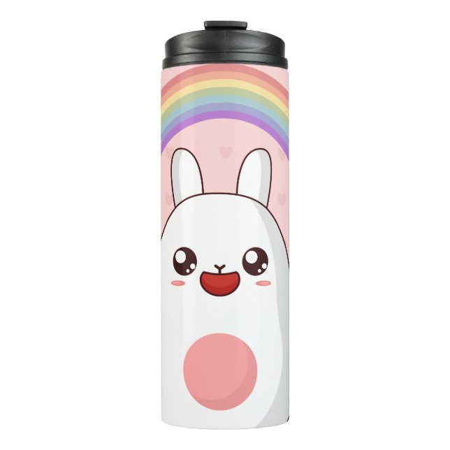 Garrafa Térmica Clipe arco-íris Kawaii (Frente)