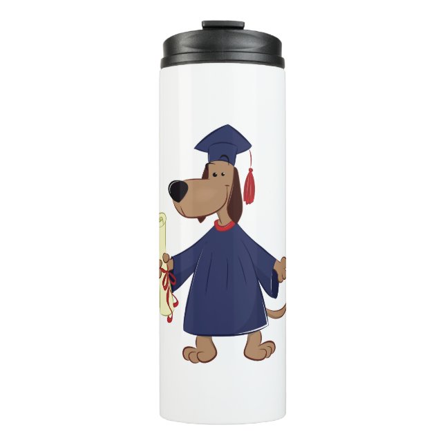 Garrafa Térmica Clipe de cães para graduação (Frente)