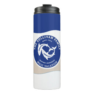 Garrafa Térmica Clube de Iate Vintage Navy Tiburão Família Náutica