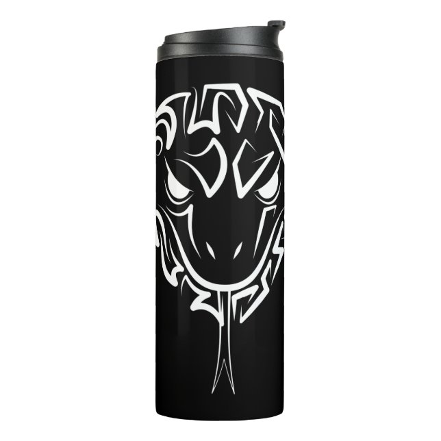 Garrafa Térmica Cobra de Tribal Negro e Branco (Giro à esquerda)