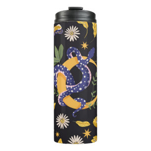 Garrafa Térmica Cobra e impressão de fada floral