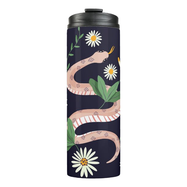 Garrafa Térmica Cobra e impressão de fada floral (Frente)