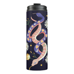 Garrafa Térmica Cobra e impressão de fada floral