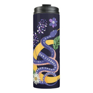 Garrafa Térmica Cobra e impressão de fada floral