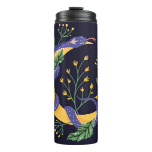 Garrafa Térmica Cobra e impressão de fada floral