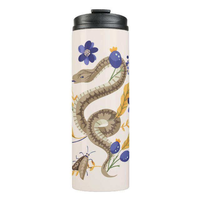 Garrafa Térmica Cobra e impressão de fada floral (Frente)