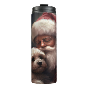 Garrafa Térmica Cockapoo com Papai Noel Natal Festivo