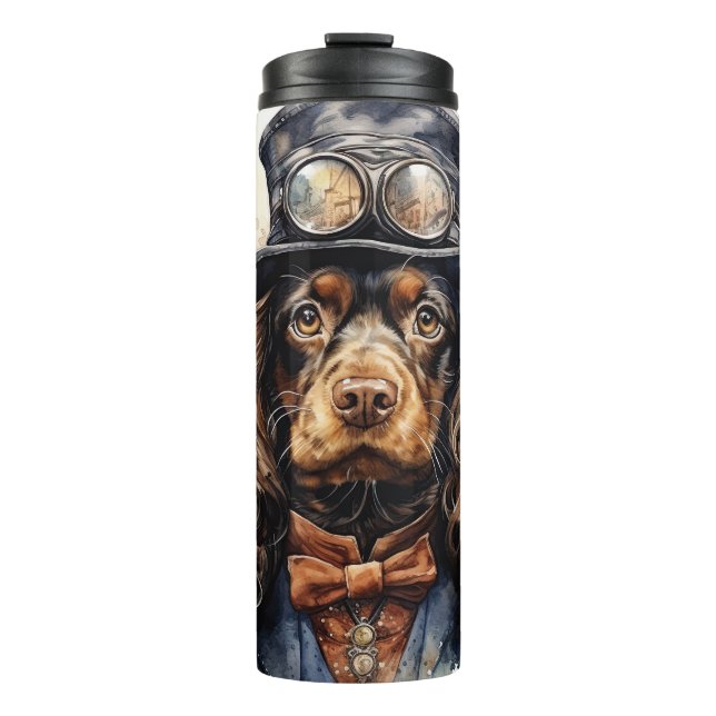 Garrafa Térmica Cocker Spaniel Cachorro Steampunk (Frente)