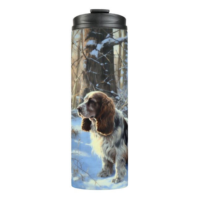 Garrafa Térmica Cocker Spaniel Deixe-o nevar no Natal (Frente)