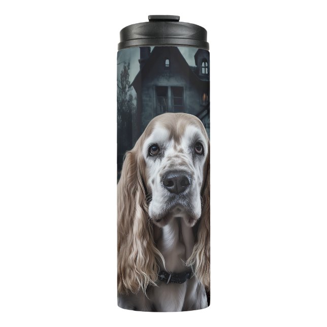 Garrafa Térmica Cocker Spaniel Halloween Scary (Frente)