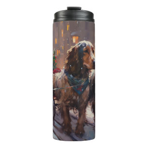 Garrafa Térmica Cocker Spaniel Inglês Temporada de Natal