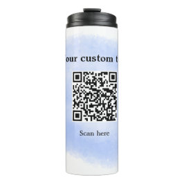 Garrafa Térmica código de verificação QR de cor aquática azul adic