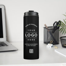 Código QR do Logotipo do Nome da Empresa Preto Per