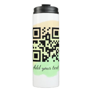 Garrafa Térmica código QR personalizado simples adicione o texto d