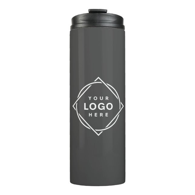 Garrafa Térmica Código QR preto elegante e elegante (Frente)