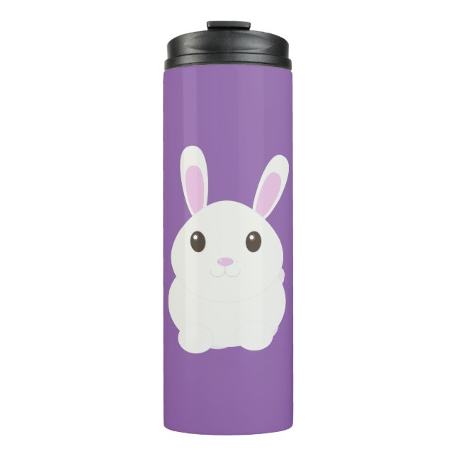 Garrafa Térmica Coelho Branco Adorável (Frente)