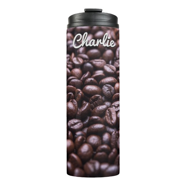 Garrafa Térmica Coffee Beans personalizado name tumbler (Frente)