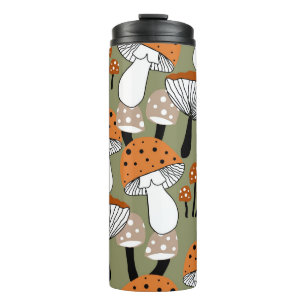 Garrafa Térmica Cogumelos Coloridos de Desenho em abstrato, Repeti
