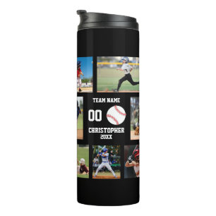 Garrafa Térmica Colagem de Fotografias Baseball 7 Personalizada