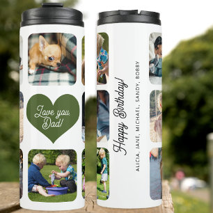 Garrafa Térmica Colagem de fotos amor você texto pai personalizado