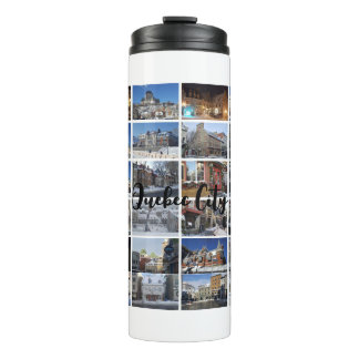 Garrafa Térmica Colagem de Fotos Branco 36 Grade Viagem Personaliz