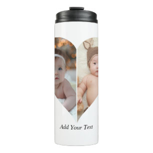 Garrafa Térmica Colagem de Fotos em Formato Coração 2