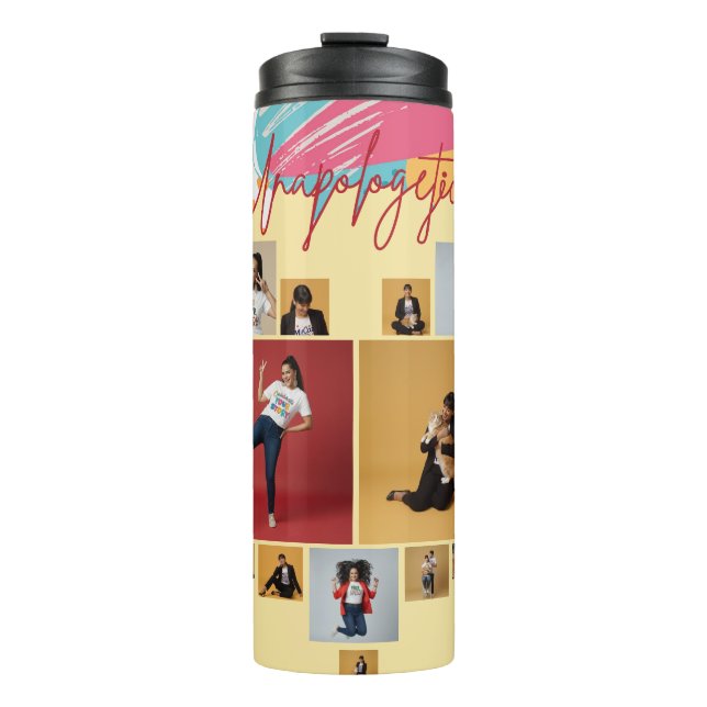 Garrafa Térmica Colagem de Fotos Feminina Personalizada e Sem Desc (Frente)