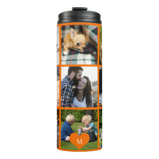 Garrafa Térmica Colagem de fotos monograma personalizado moderno l