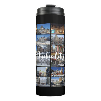 Garrafa Térmica Colagem de Fotos Preta 36 Grade Viagem Personaliza