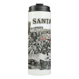 Garrafa Térmica Colagem de Santa Cruz Califórnia – Arte de Protest