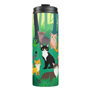 Garrafa Térmica Coleta de Gatos em Glade Floresta Sombria